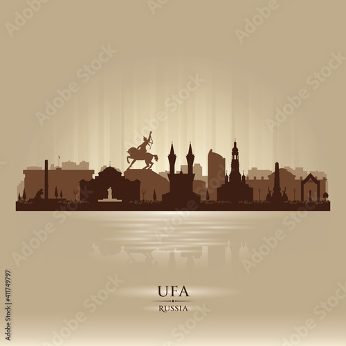 Ufa Russia city skyline vector silhouette