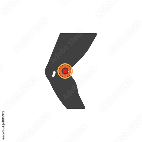 Knee-joint pain vector icon. filled flat sign for mobile concept and web design. Human leg ache glyph icon. Symbol, logo illustration. Vector graphics