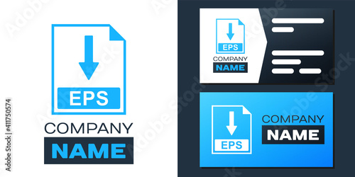 Logotype EPS file document icon. Download EPS button icon isolated on white background. Logo design template element. Vector.