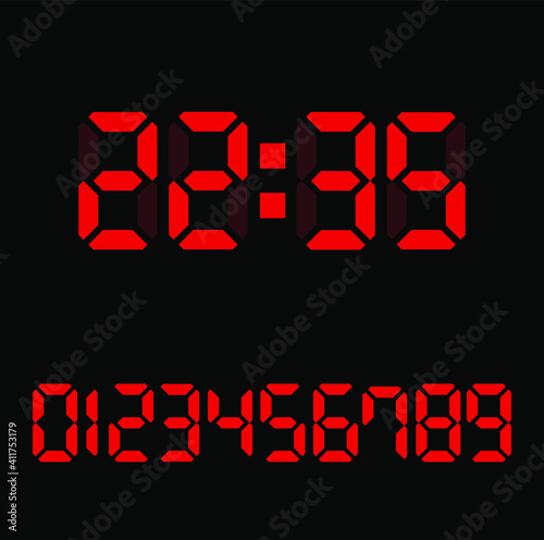digital clock on white background	