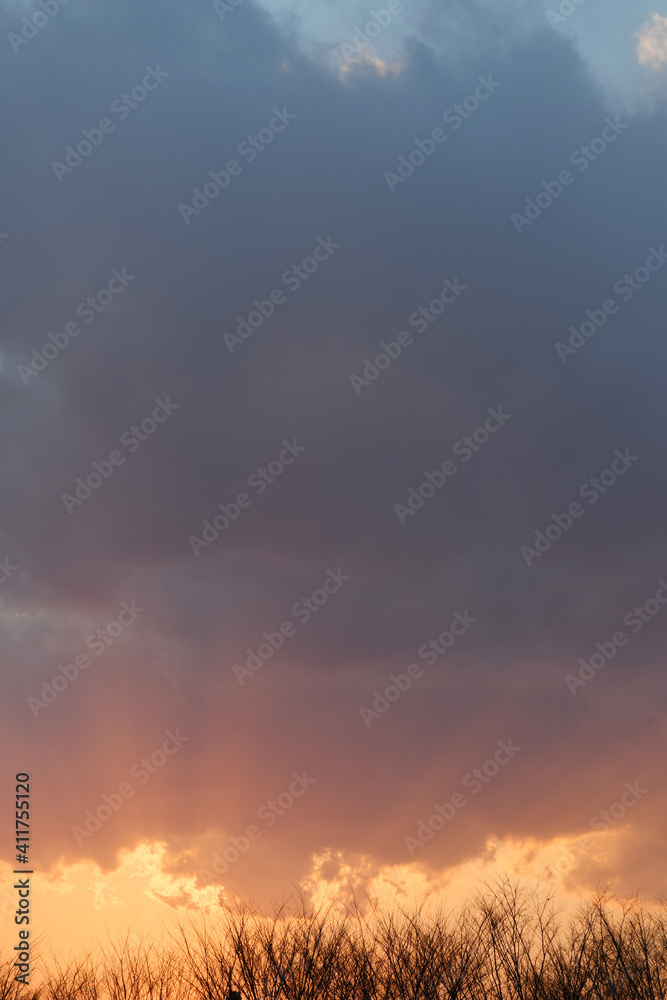 夕陽と雲 夕陽と雲