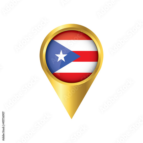 Flag of Puerto Rico.symbol check in Puerto Rico, golden map pointer with the national flag of Puerto Rico in the button. vector illustration. Free Download Flag of Puerto Rico.symbol check in Puerto Rico, golden map pointer with the national flag of Puerto Rico in the button. vector illustration. - GFXLoad