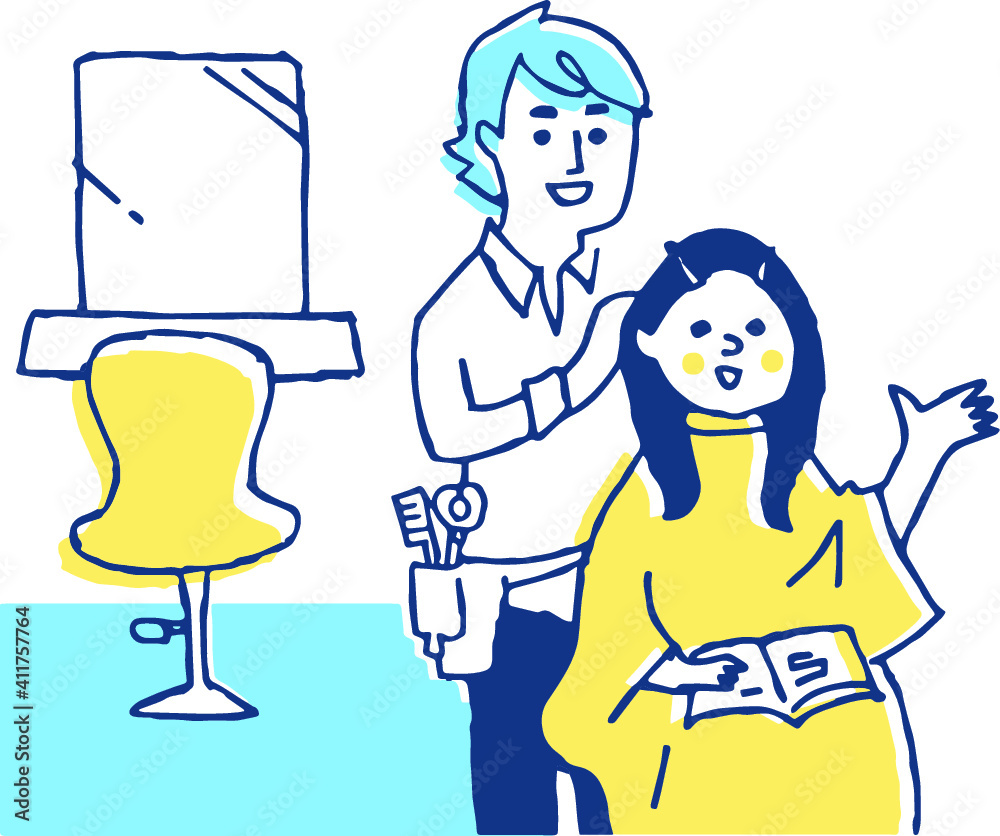 ヘアサロン 女性と美容師 ヘアサロン 女性と美容師