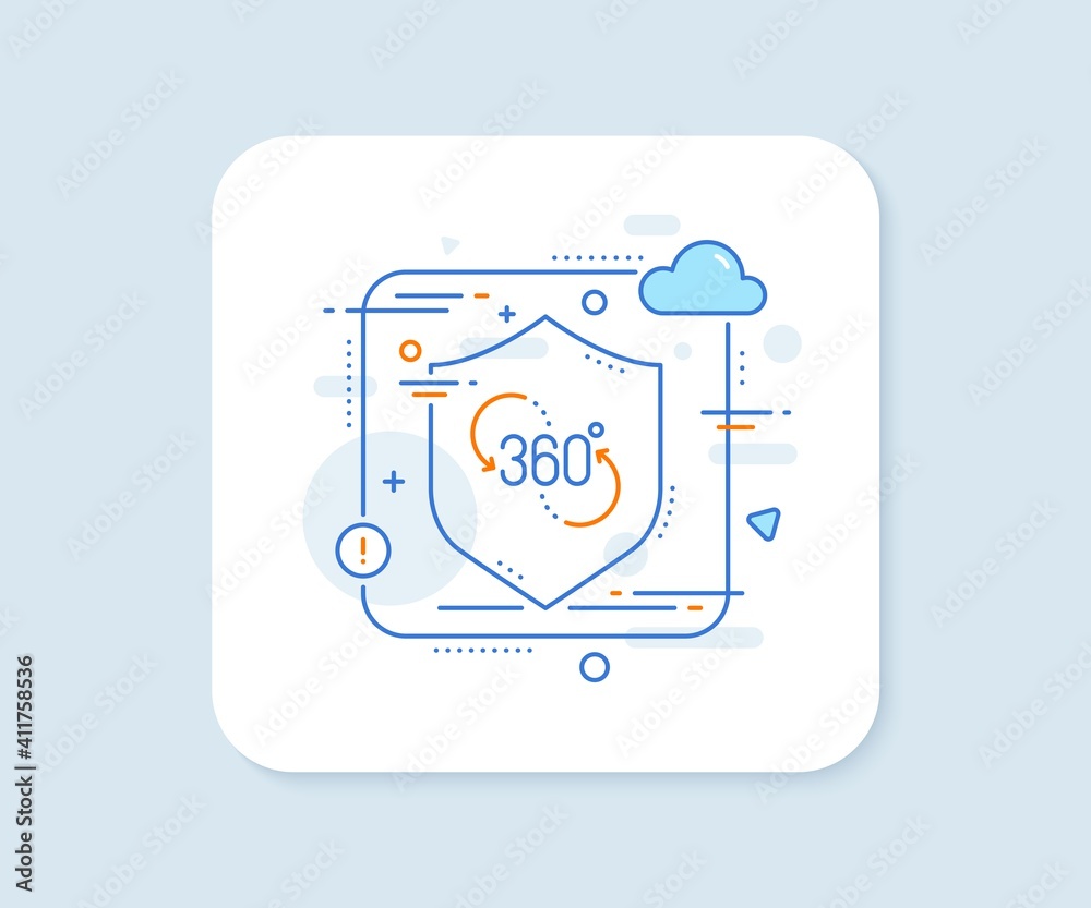 360 degree line icon. Abstract vector button. VR technology simulation sign. Panoramic view symbol. 360 degree line icon. Protect shield concept. Vector 360 degree line icon. Abstract vector button. VR technology simulation sign. Panoramic view symbol. 360 degree line icon. Protect shield concept. Vector