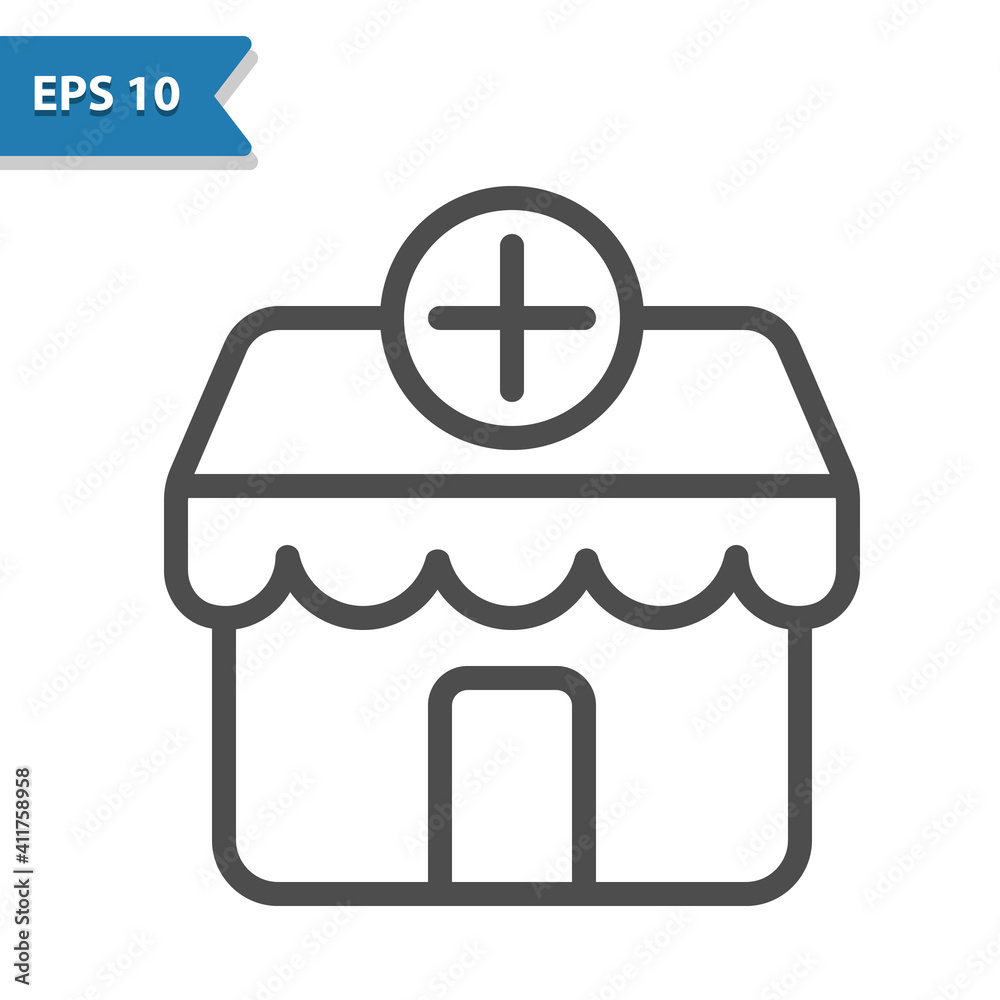 Obraz premium Pharmacy Building Icon