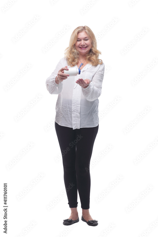 Mature woman disinfecting her hands with antiseptic . Mature woman disinfecting her hands with antiseptic .