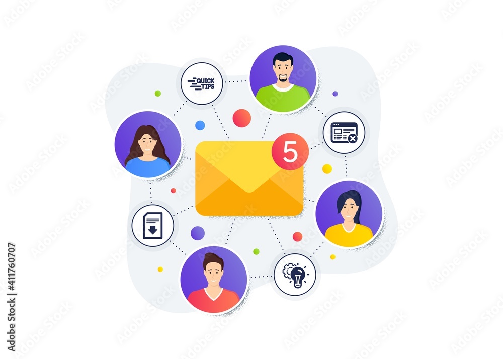 Reject web, Download file and Education icons simple set. Teamwork messages banner. Employee remote work. Idea gear sign. No internet, Load document, Quick tips. Technology process. Vector Reject web, Download file and Education icons simple set. Teamwork messages banner. Employee remote work. Idea gear sign. No internet, Load document, Quick tips. Technology process. Vector