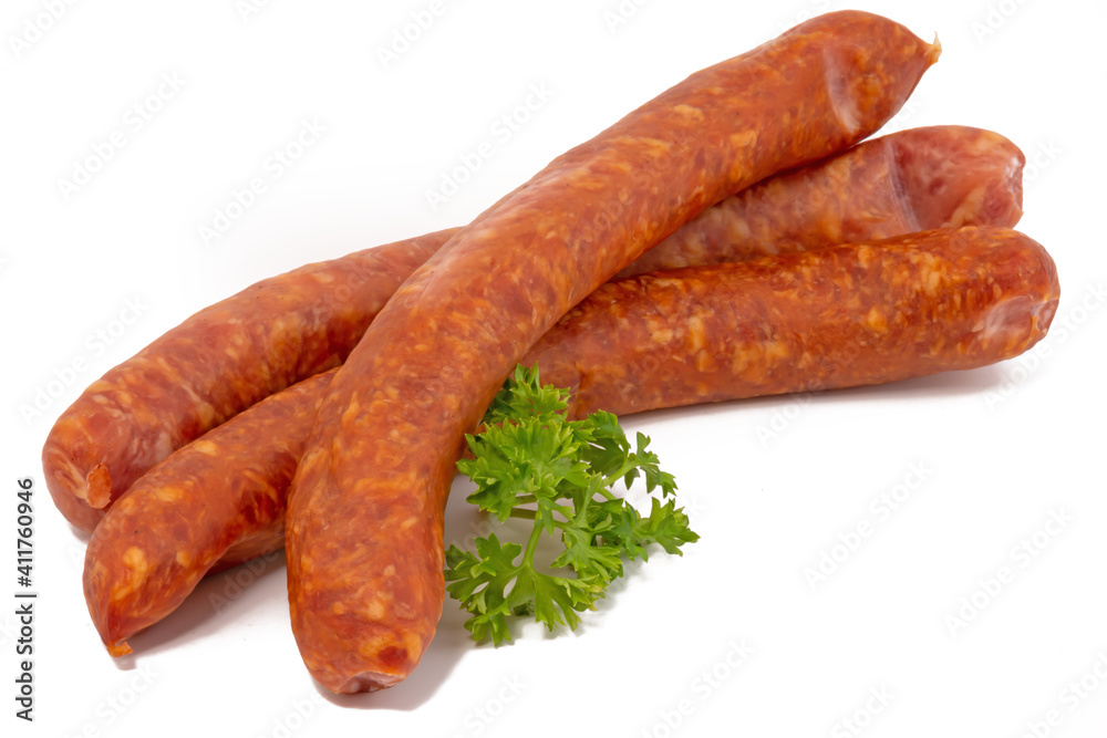 Frisch zubereitete Würstchen aus Schweinefleisch: Frisch zubereitete Würstchen aus Schweinefleisch: