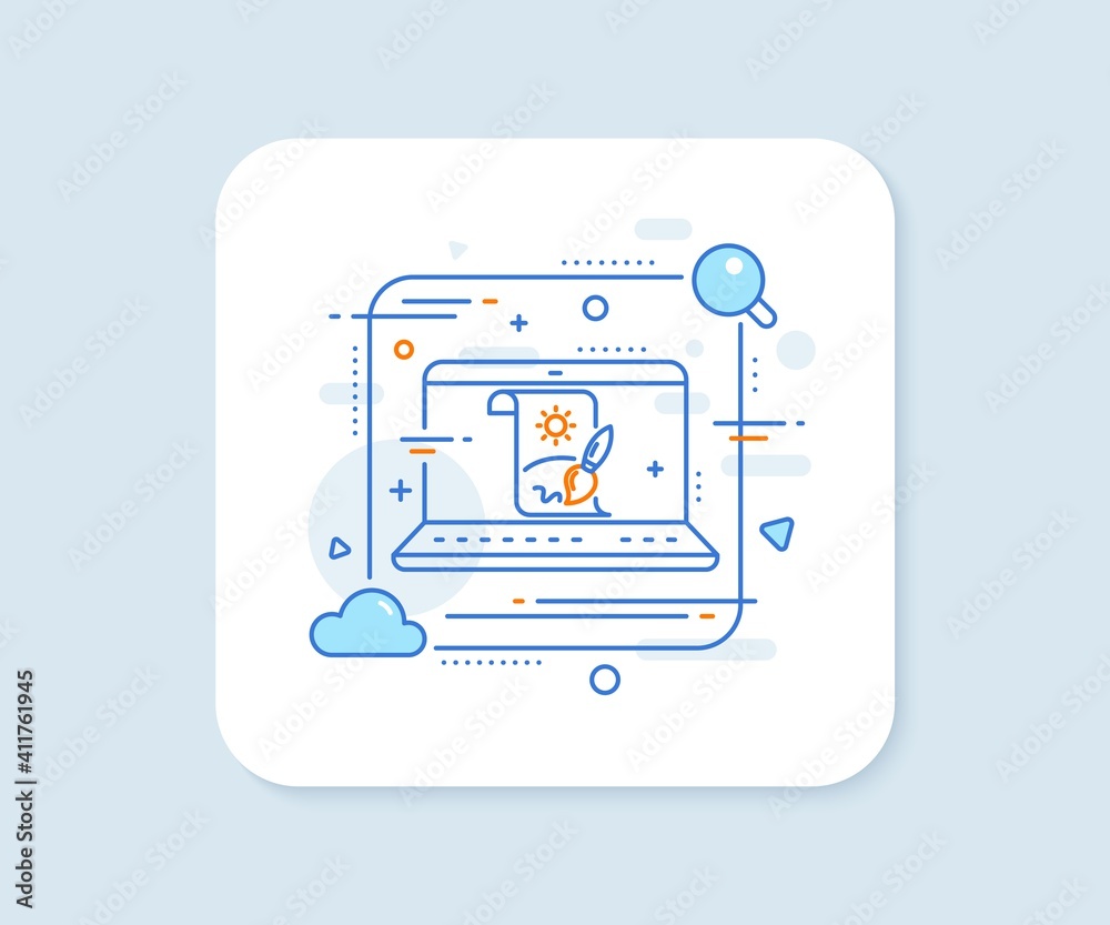 Creative painting brush line icon. Abstract vector button. Creativity sign. Graphic art symbol. Creative painting line icon. Laptop concept badge. Vector Creative painting brush line icon. Abstract vector button. Creativity sign. Graphic art symbol. Creative painting line icon. Laptop concept badge. Vector