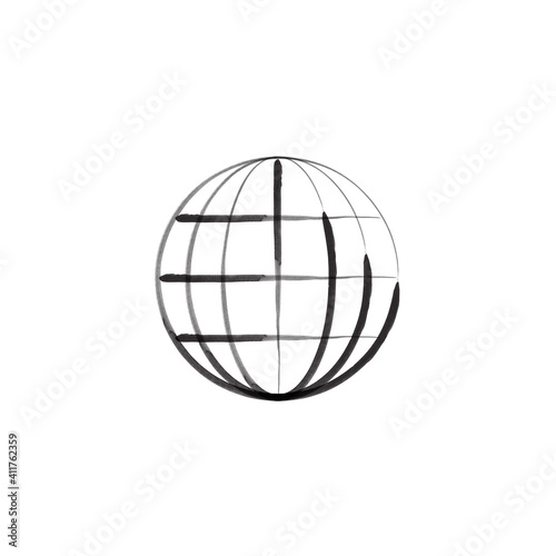 World globe ink Drawing. St...