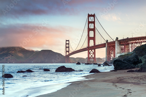 Dawn at the Golden gate bridge, San Francisco, California, USA