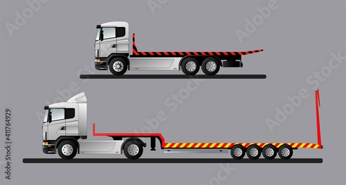 Fotografie, Obraz A set of vector images of modern European trucks for the transportation of special equipment