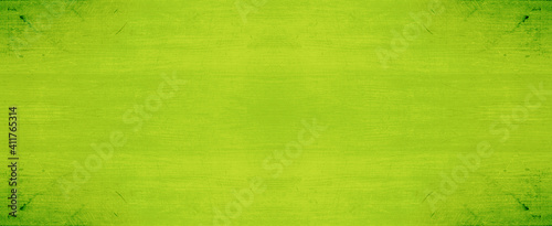 Abstract grunge old neon green painted wooden texture - wood board background panorama banner