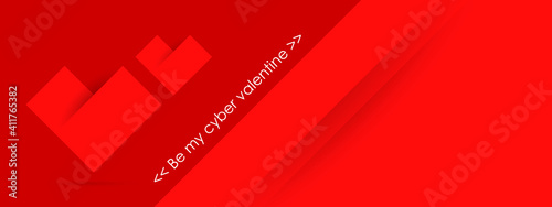 Valentine's day concept background paper art Valentine's day concept banner with with unusual hearts layered bright red background for sale banner.