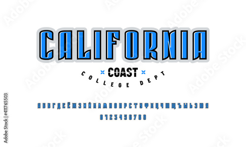 Compressed sans serif font with contour