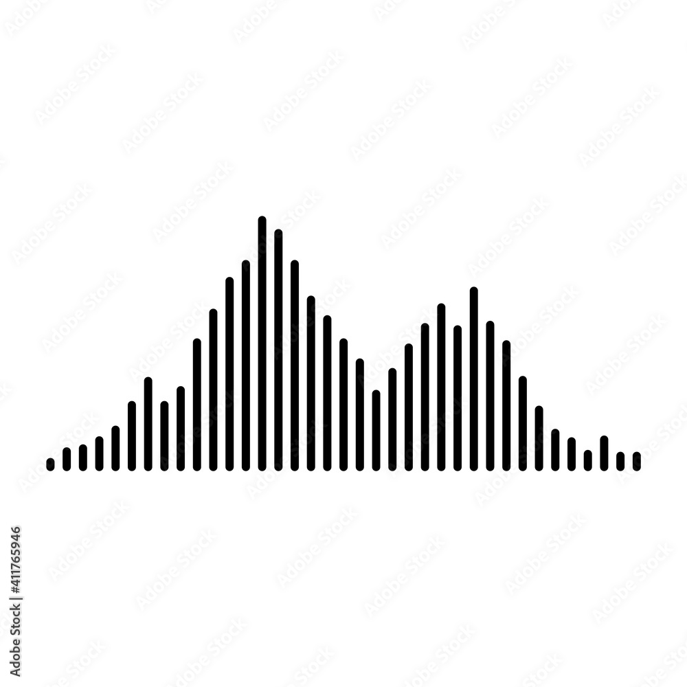 Frequency audio waveform, music wave HUD interface elements, voice graph signal. Vector illustration. Frequency audio waveform, music wave HUD interface elements, voice graph signal. Vector illustration.
