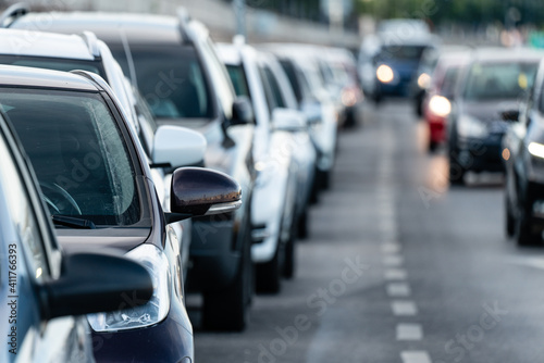 Cars travelling on a road