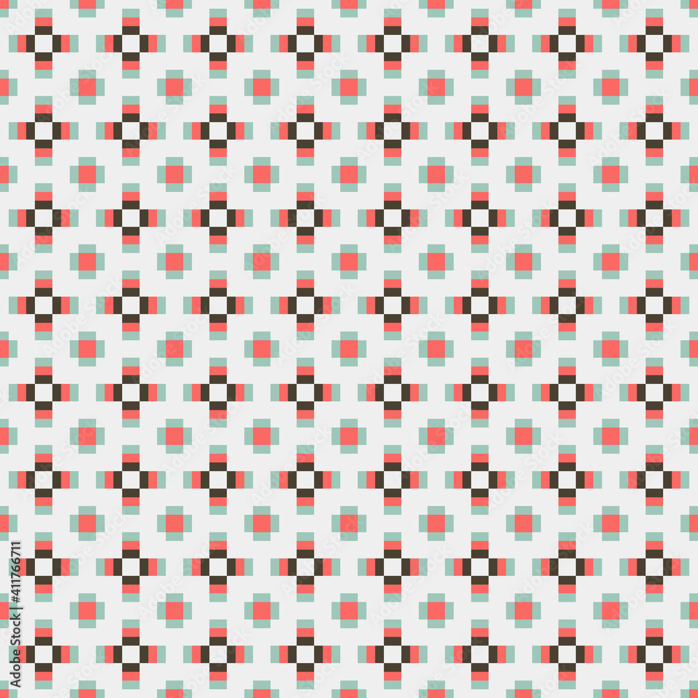 Fototapeta premium Abstract Cross Pattern generative computational art illustration