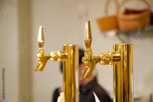 close up of a beer tap
