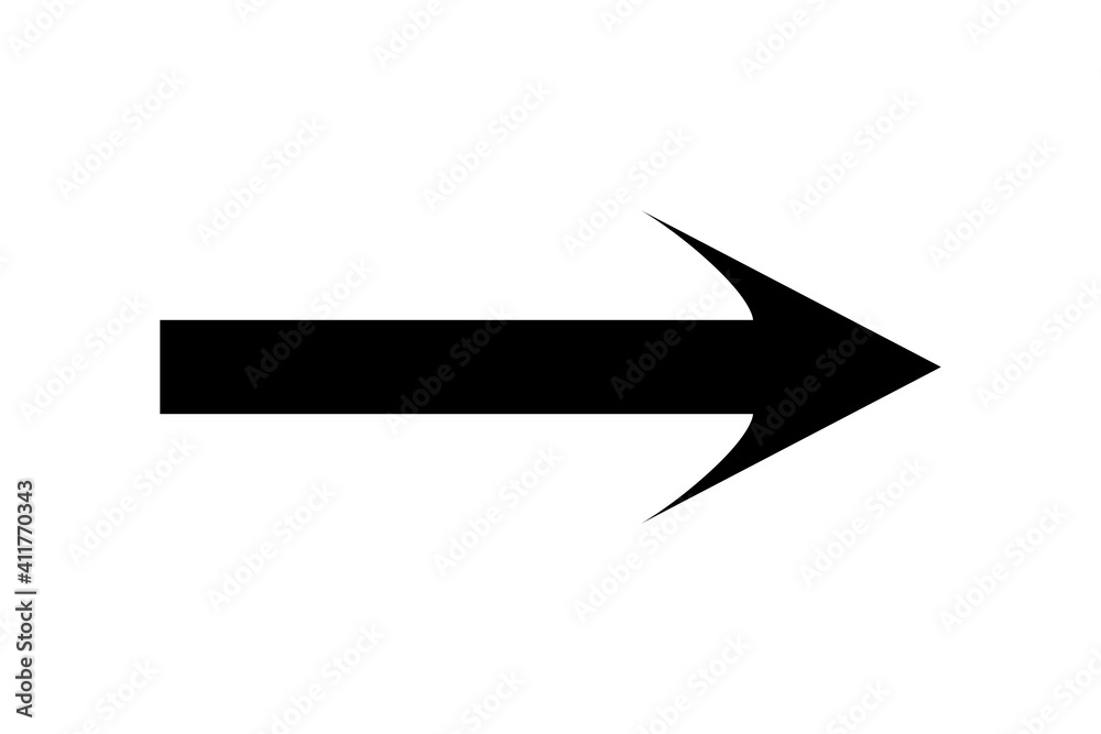 A flat black arrow icon. Direction sign, navigation button. Good for projects. A flat black arrow icon. Direction sign, navigation button. Good for projects.