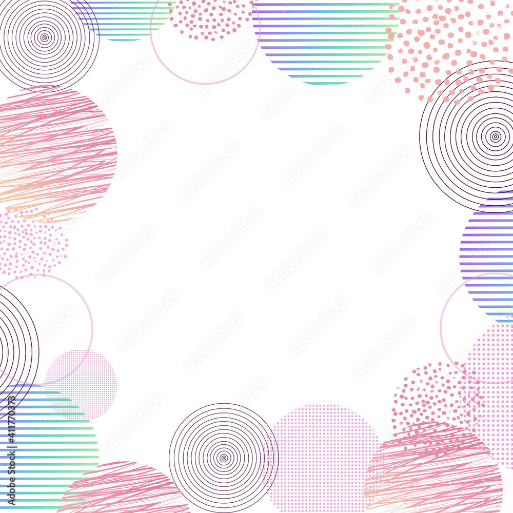 Abstract delicate white background with pink circles on the side and with space inside for text Abstract delicate white background with pink circles on the side and with space inside for text