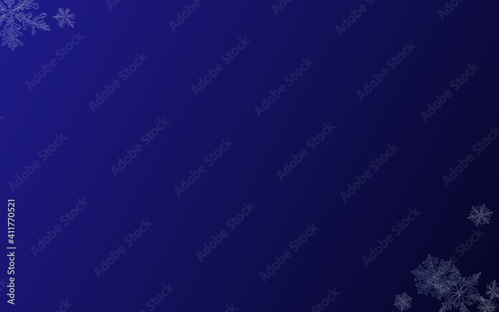 Silver Snowfall Vector Blue Background. Xmas Silver Snowfall Vector Blue Background. Xmas