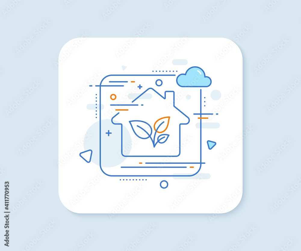 Leaves line icon. Abstract vector button. Grow plant leaf sign. Environmental care symbol. Leaves line icon. Home concept badge. Vector Leaves line icon. Abstract vector button. Grow plant leaf sign. Environmental care symbol. Leaves line icon. Home concept badge. Vector