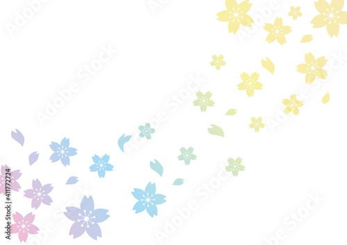 桜の花クラデーション背景