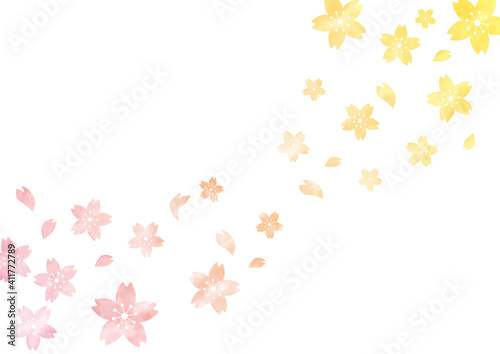 桜の花クラデーション背景