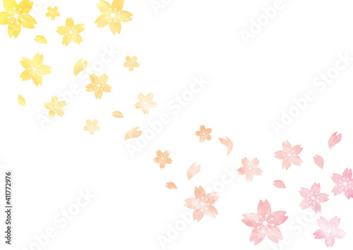 桜の花クラデーション背景