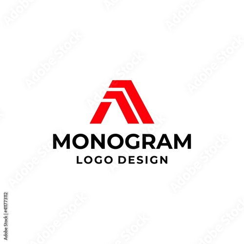 Modern, simple and clean logo about the letter A which is designed with geometric shapes. EPS 10, Vector. © RIFTIAN