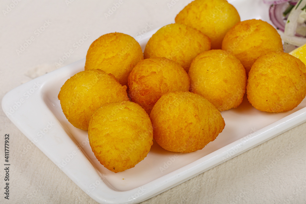 Tasty crispy fried potato balls