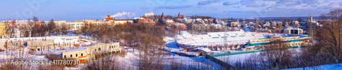 Panoramic view of old winter Vladimir downtown , Russia. 