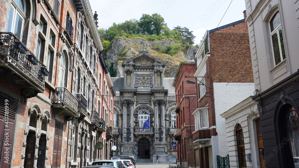 some buildings in Dinant, Wallonia, Belgium, July