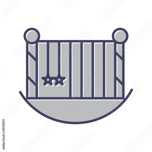 Unique Baby Cot Line Vector Icon