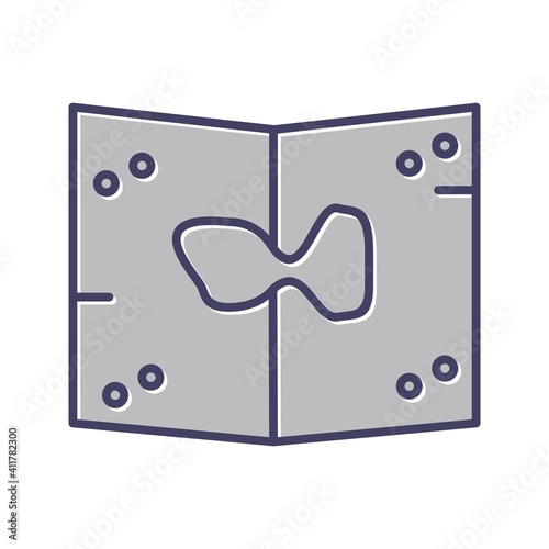Unique Map Line Vector Icon