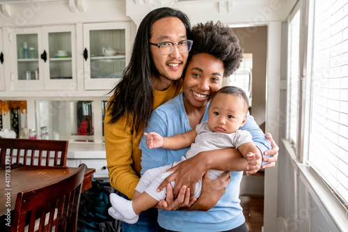 Happy multiethnic family spending time together in the new normal