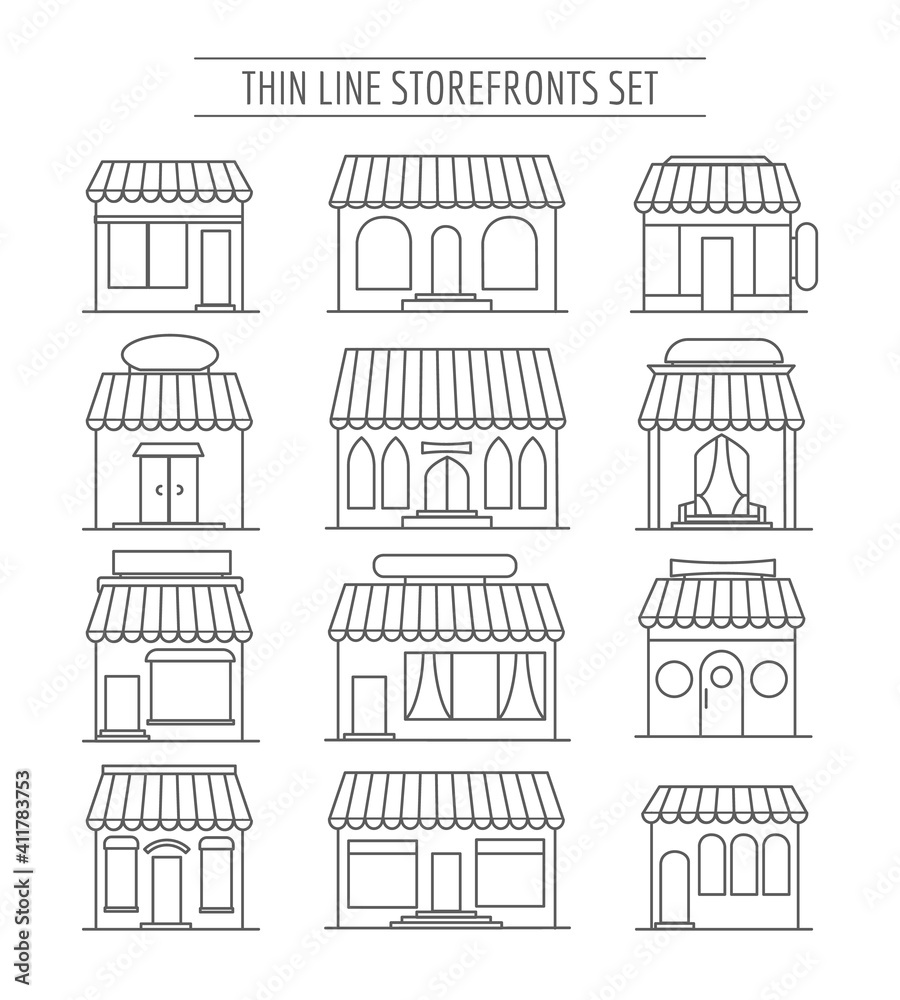 Line street retail fronts