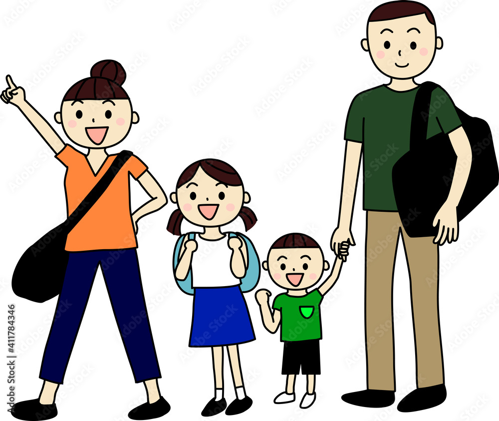 夏服で家族旅行stock Vector Adobe Stock 夏服で家族旅行stock Vector Adobe Stock