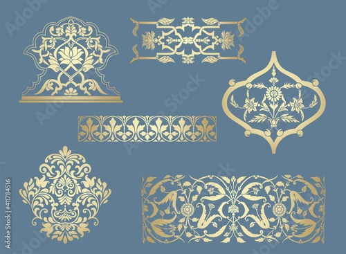 paisley floral pattern, textile , Rajasthan, royal India	