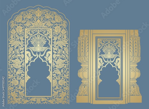 peacock motif designs, textile , Rajasthan, royal India	