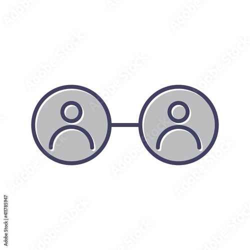 Unique Social Circle Line Vector Icon