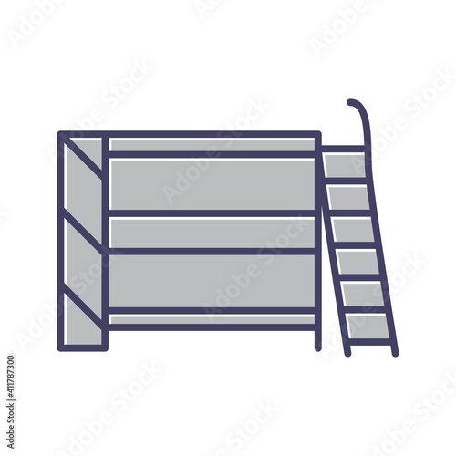Unique Bunk Bed Line Vector Icon