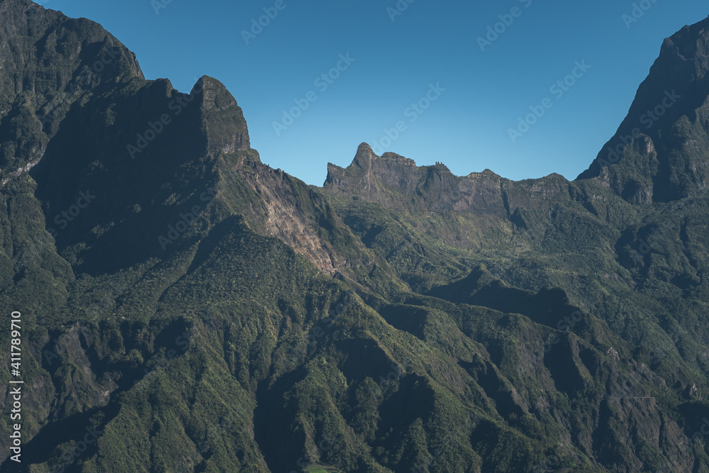 Fototapeta premium Panoramic view of the mountains in Cilaos - Réunion Island
