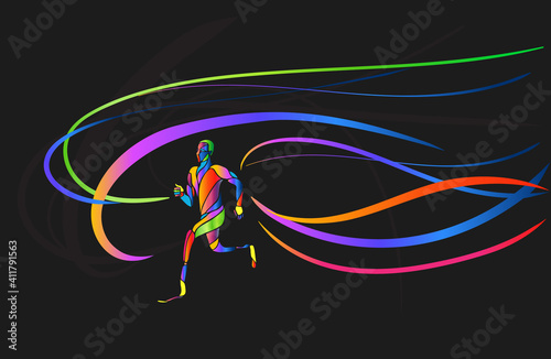 Athlete disabled amputee runner silhouette vector eps10
