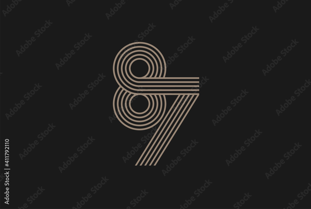 Number 87 Logo, Monogram Number 87 logo multi line style, usable for anniversary and business logos, flat design logo template, vector illustration Number 87 Logo, Monogram Number 87 logo multi line style, usable for anniversary and business logos, flat design logo template, vector illustration