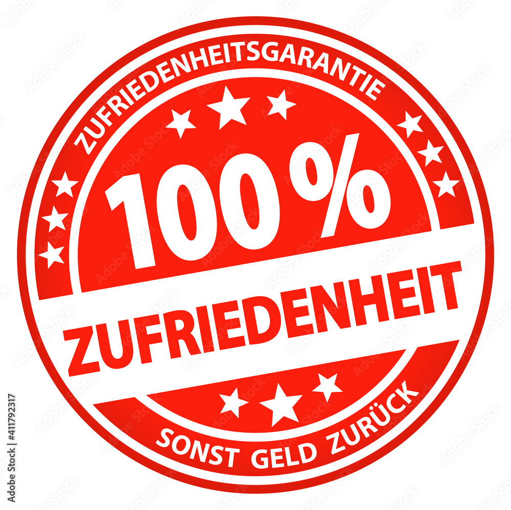 round business button - 100% satisfaction (german) round business button - 100% satisfaction (german)