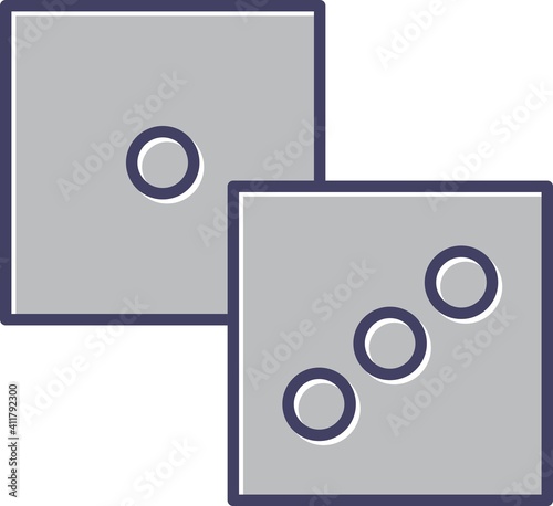 Unique Dice Line Vector Icon