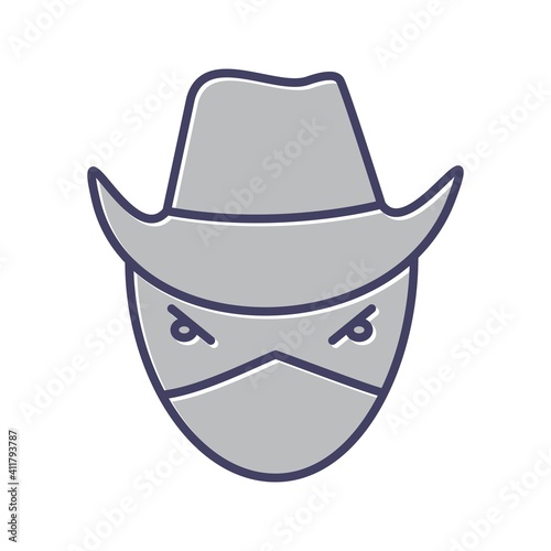 Unique Bandit Line Vector Icon