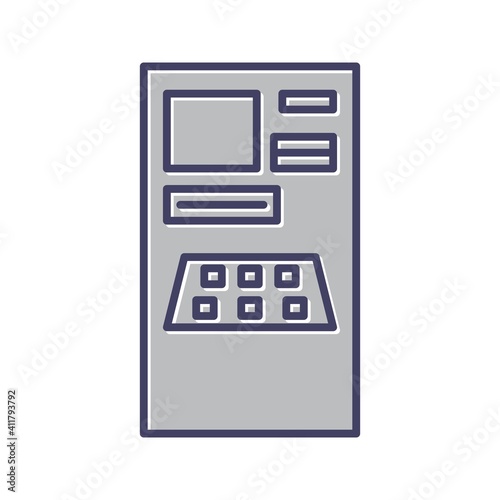 Unique Cash Machine Line Vector Icon